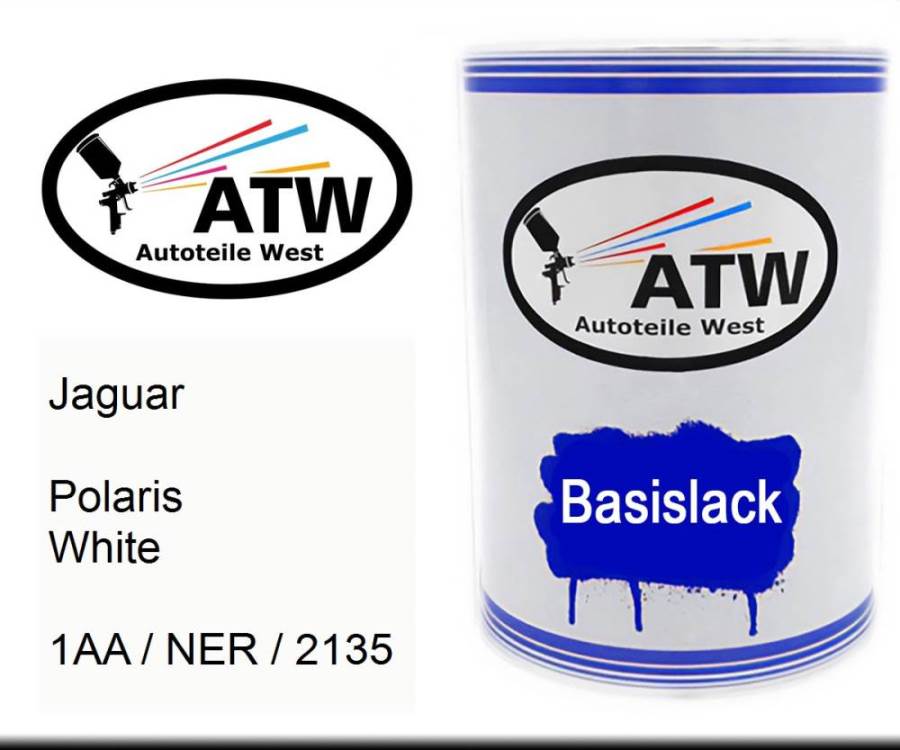 Jaguar, Polaris White, 1AA / NER / 2135: 500ml Lackdose, von ATW Autoteile West.
